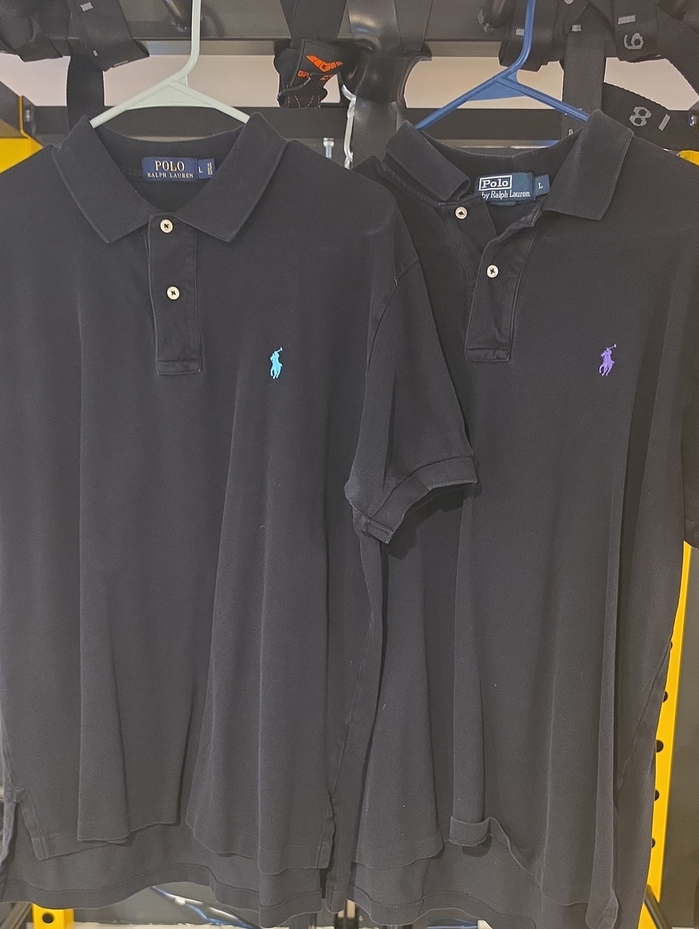 Polo by Ralph Lauren Black Polo Shirts with Blue and Purple Pony Logos Bundle